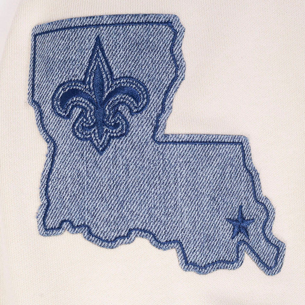 NFL NEW ORLEANS SAINTS VARSITY BLUES MEN'S FLC PO HOODIE (LINEN)