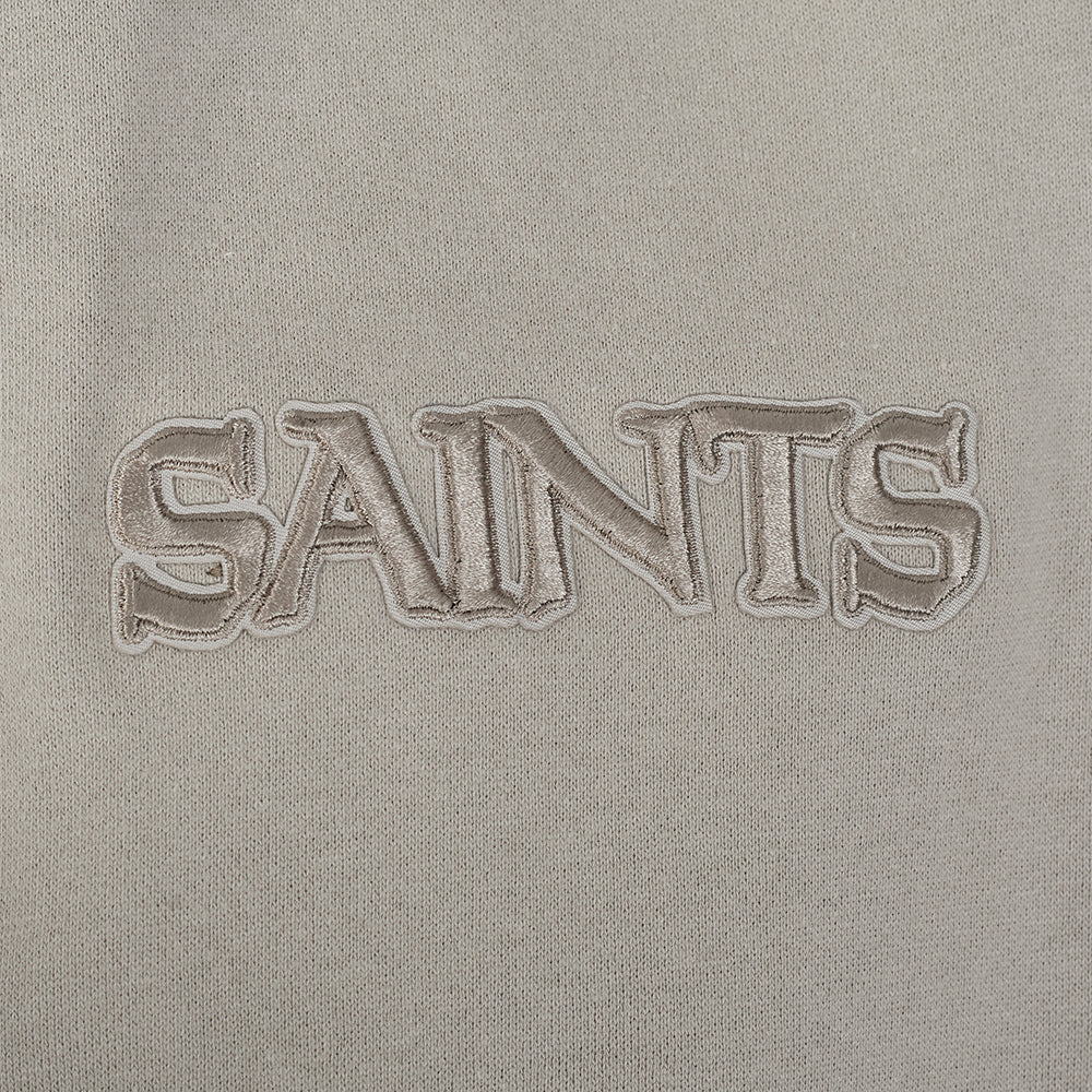 NFL NEW ORLEANS SAINTS NEUTRAL CHANDAIL À COL ROND EN MOLLETON À ÉPAULES TOMBANTES POUR HOMME (TAUPE)