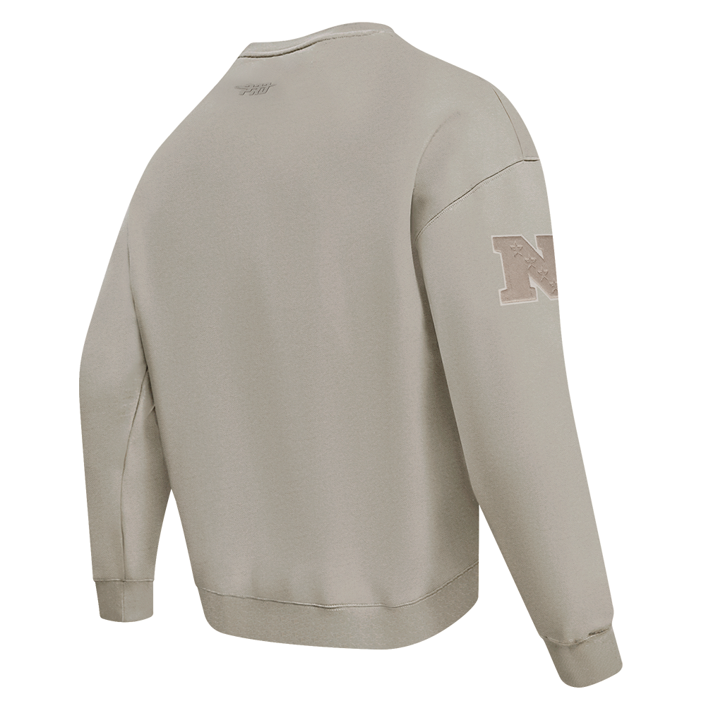 NFL NEW ORLEANS SAINTS NEUTRAL CHANDAIL À COL ROND EN MOLLETON À ÉPAULES TOMBANTES POUR HOMME (TAUPE)