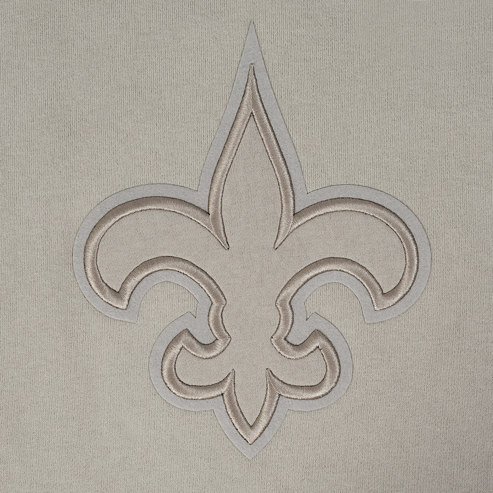 NFL NEW ORLEANS SAINTS NEUTRAL CHANDAIL À COL ROND EN MOLLETON À ÉPAULES TOMBANTES POUR HOMME (TAUPE)