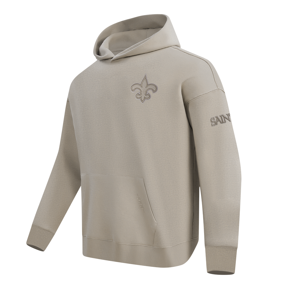 NFL NEW ORLEANS SAINTS NEUTRAL MEN'S DROP SHOULDER FLC PO HOODIE (TAUPE)