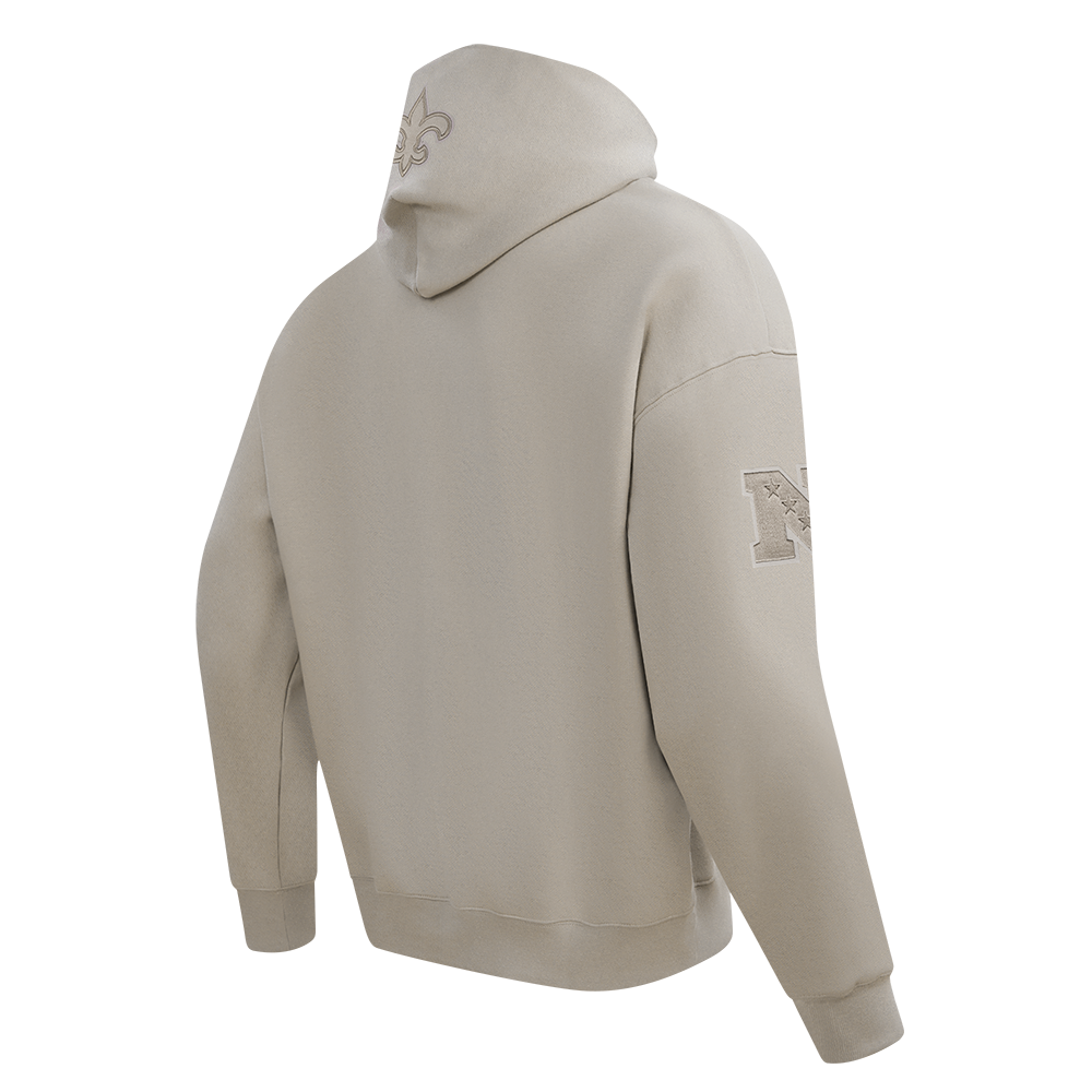 NFL NEW ORLEANS SAINTS NEUTRAL CHANDAIL À CAPUCHON EN MOLLETON À ÉPAULES TOMBANTES POUR HOMME (TAUPE)