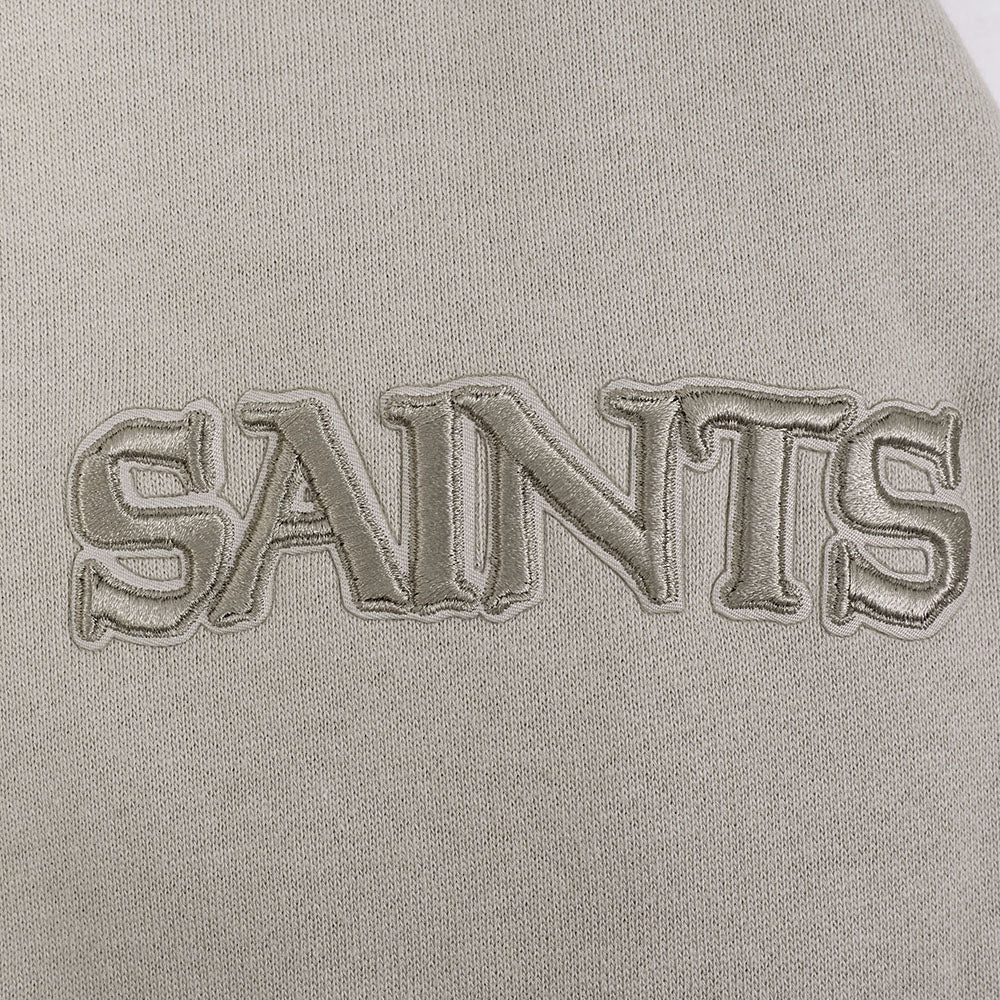 NFL NEW ORLEANS SAINTS NEUTRAL CHANDAIL À CAPUCHON EN MOLLETON À ÉPAULES TOMBANTES POUR HOMME (TAUPE)