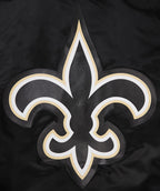 NFL NEW ORLEANS SAINTS BLOUSON EN SATIN À GRAND LOGO POUR HOMME (NOIR)