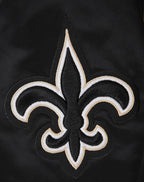 NFL NEW ORLEANS SAINTS BLOUSON EN SATIN À GRAND LOGO POUR HOMME (NOIR)