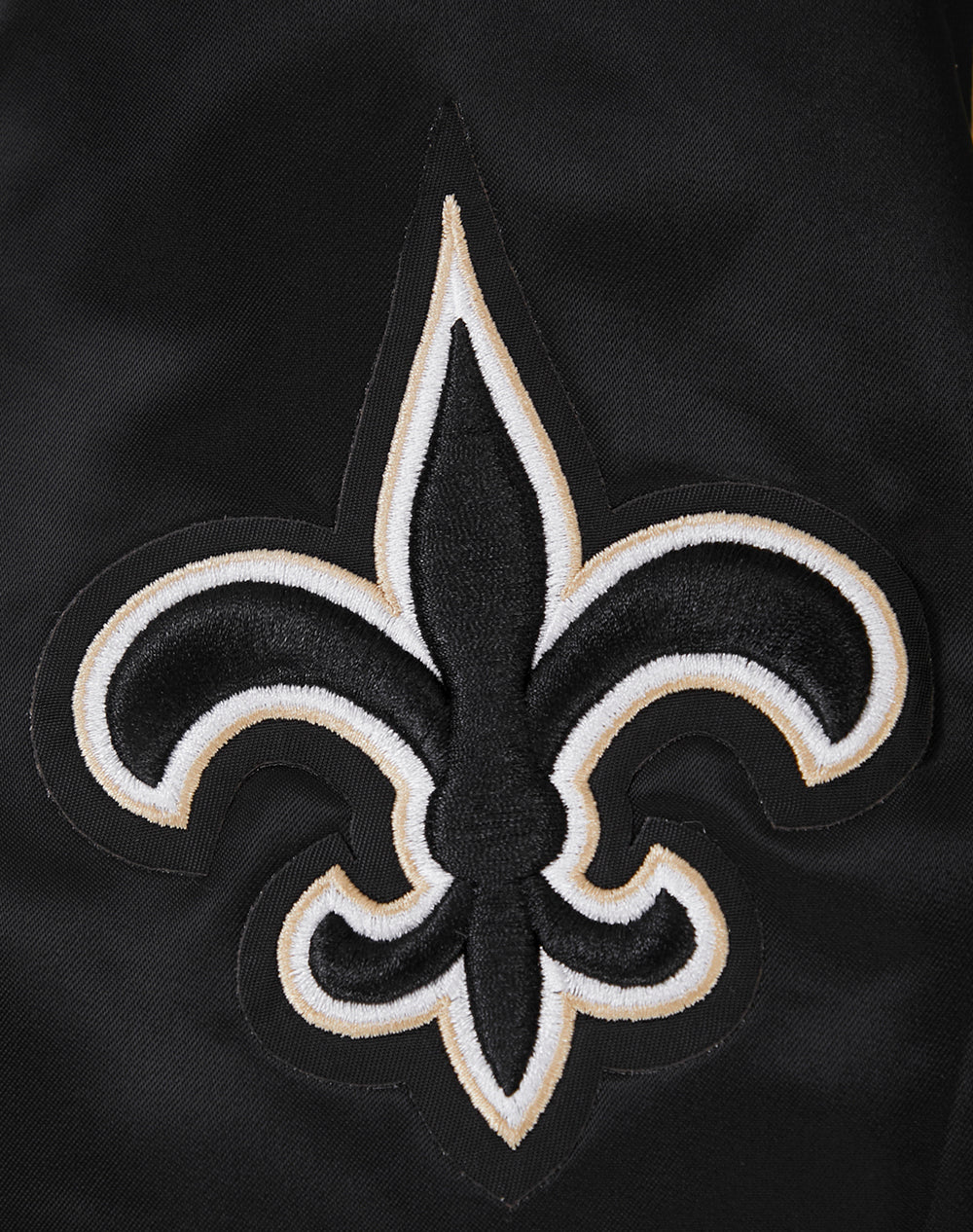NFL NEW ORLEANS SAINTS BLOUSON EN SATIN À GRAND LOGO POUR HOMME (NOIR)