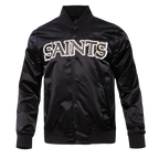 NFL NEW ORLEANS SAINTS BLOUSON EN SATIN À GRAND LOGO POUR HOMME (NOIR)