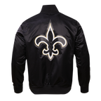 NFL NEW ORLEANS SAINTS BLOUSON EN SATIN À GRAND LOGO POUR HOMME (NOIR)
