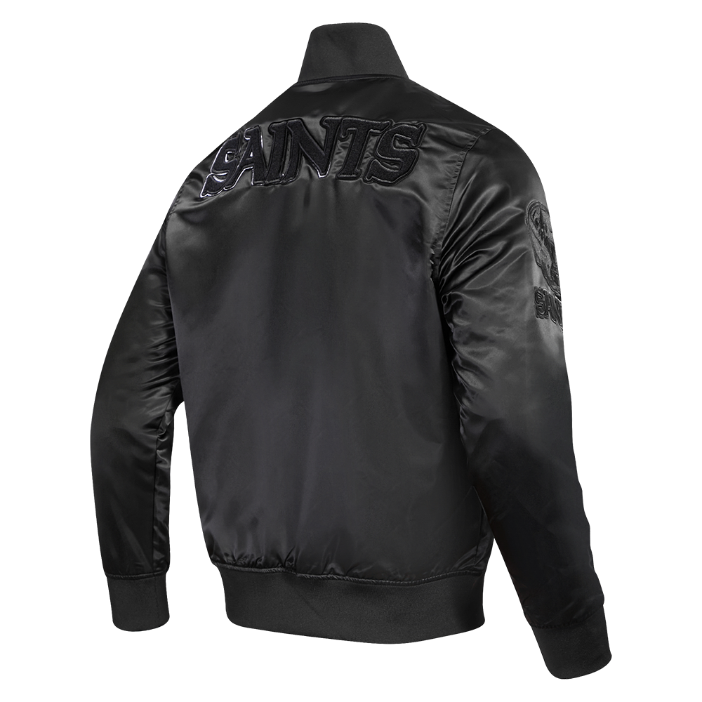 NFL NEW ORLEANS SAINTS TRIPLE BLACK BLOUSON EN SATIN POUR HOMME (TRIPLE NOIR HOMME)