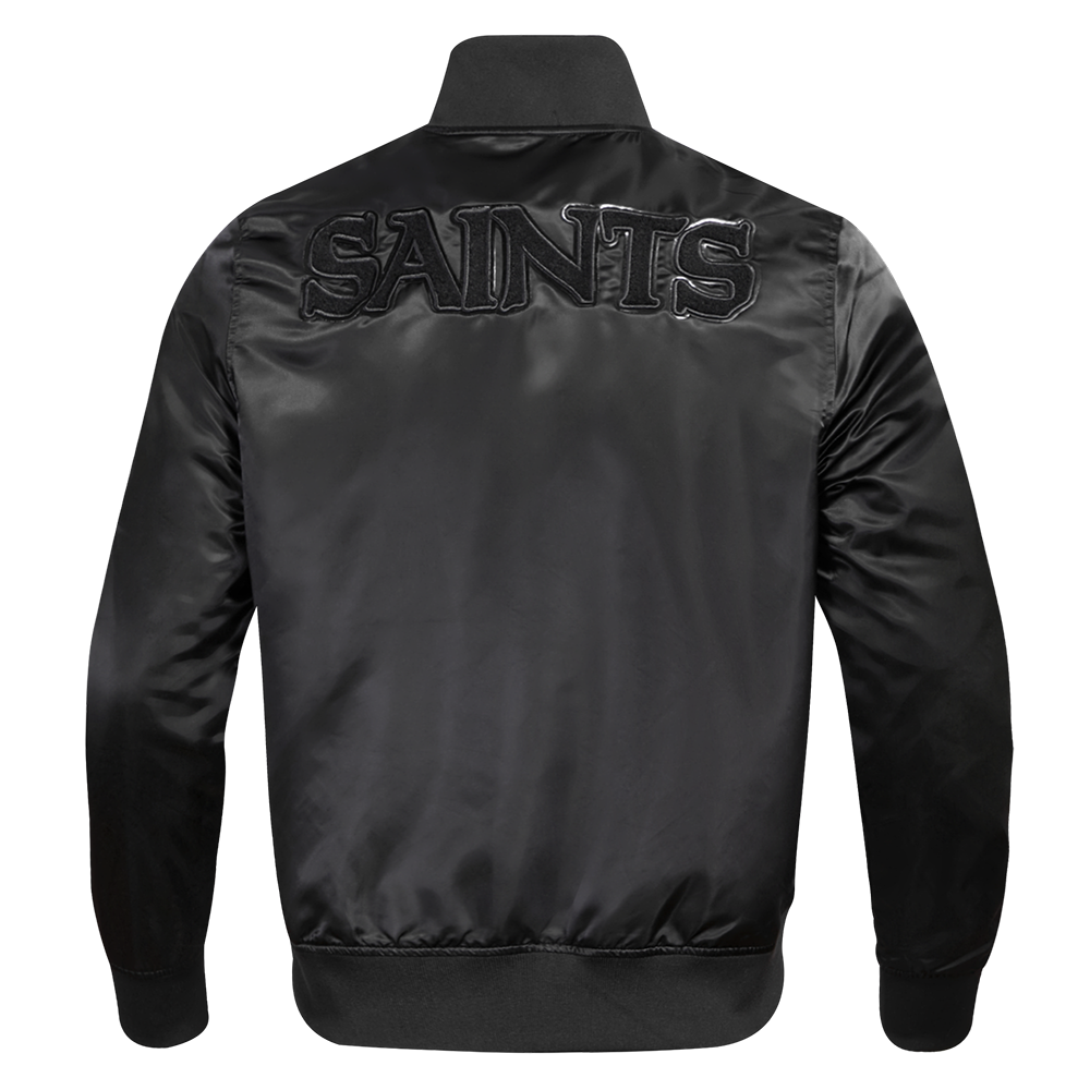 NFL NEW ORLEANS SAINTS TRIPLE BLACK BLOUSON EN SATIN POUR HOMME (TRIPLE NOIR HOMME)
