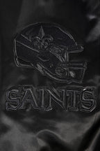 NFL NEW ORLEANS SAINTS TRIPLE BLACK BLOUSON EN SATIN POUR HOMME (TRIPLE NOIR HOMME)