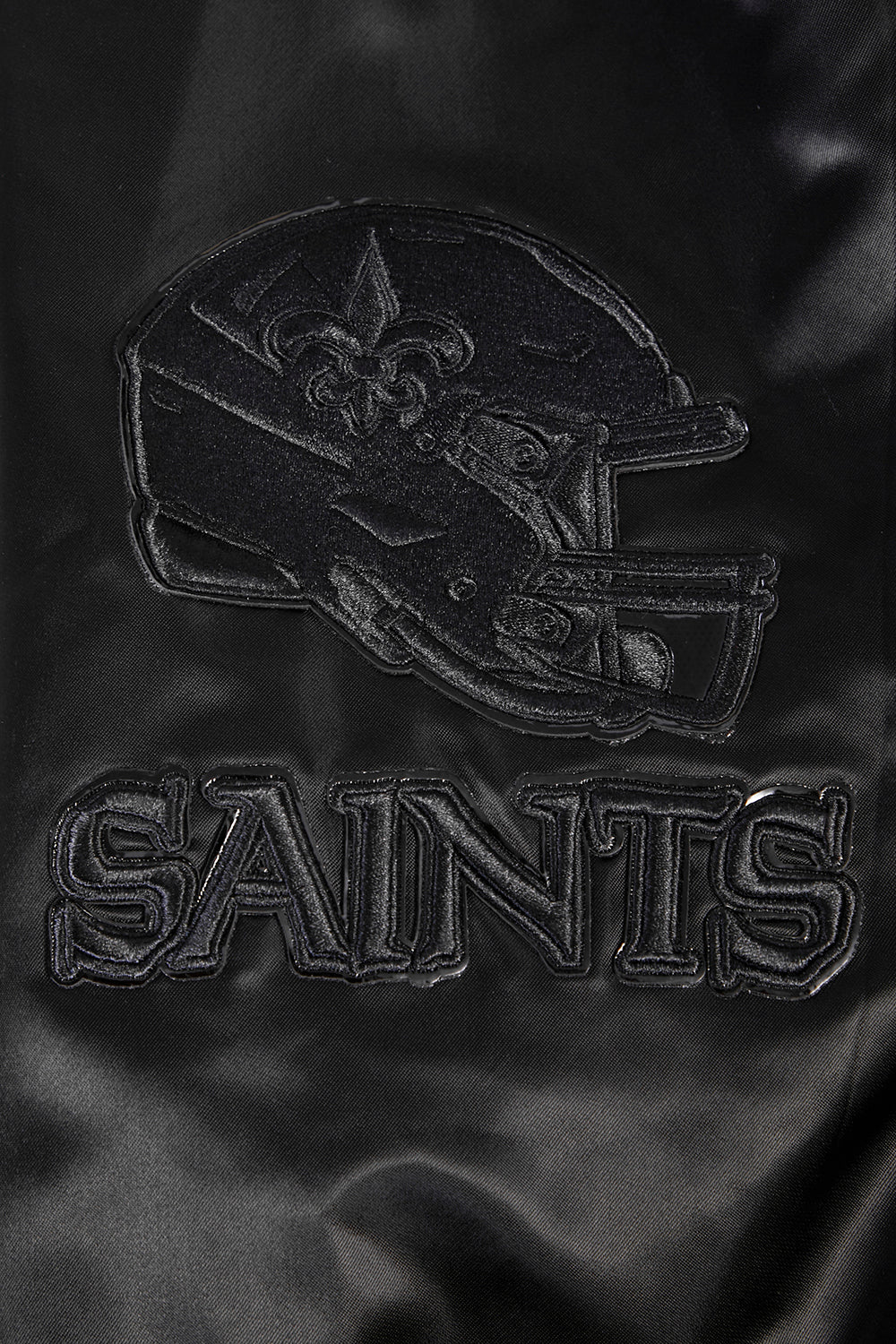 NFL NEW ORLEANS SAINTS TRIPLE BLACK BLOUSON EN SATIN POUR HOMME (TRIPLE NOIR HOMME)