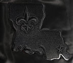 NFL NEW ORLEANS SAINTS TRIPLE BLACK BLOUSON EN SATIN POUR HOMME (TRIPLE NOIR HOMME)