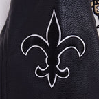 NFL NEW ORLEANS SAINTS RETRO CLASSIC MEN'SS RIB WOOL VARSTIY JACKET (EGGSHELL/ BLACK)