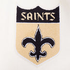 NFL NEW ORLEANS SAINTS RETRO CLASSIC MEN'SS RIB WOOL VARSTIY JACKET (EGGSHELL/ BLACK)