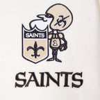 NFL NEW ORLEANS SAINTS RETRO CLASSIC MEN'SS RIB WOOL VARSTIY JACKET (EGGSHELL/ BLACK)