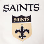 NFL NEW ORLEANS SAINTS RETRO CLASSIC MEN'SS RIB WOOL VARSTIY JACKET (EGGSHELL/ BLACK)