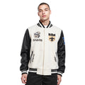 NFL NEW ORLEANS SAINTS RETRO CLASSIC MEN'SS RIB WOOL VARSTIY JACKET (EGGSHELL/ BLACK)
