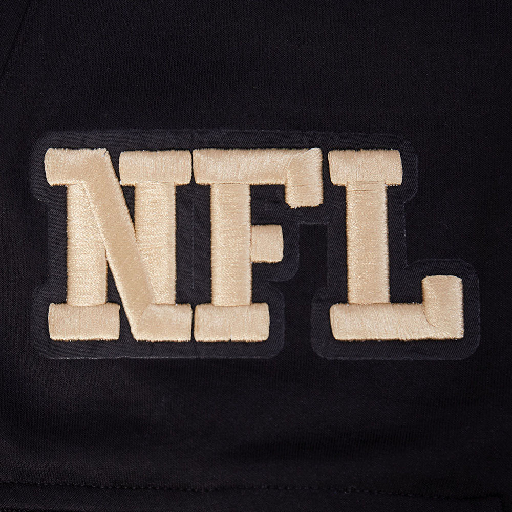 NFL NEW ORLEANS SAINTS PRO GAME DAY MEN'S DBL KNIT JACKET (BLACK/SILVER/WHITE)