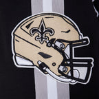NFL NEW ORLEANS SAINTS PRO GAME DAY MEN'S DBL KNIT JACKET (BLACK/SILVER/WHITE)