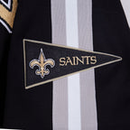 NFL NEW ORLEANS SAINTS PRO GAME DAY MEN'S DBL KNIT JACKET (BLACK/SILVER/WHITE)