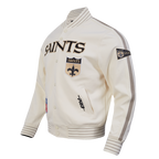 NFL NEW ORLEANS SAINTS BLOUSON RÉTRO PRO GAME DAY (COQUILLE D'ŒUF/TAUPE/COQUILLE D'ŒUF)