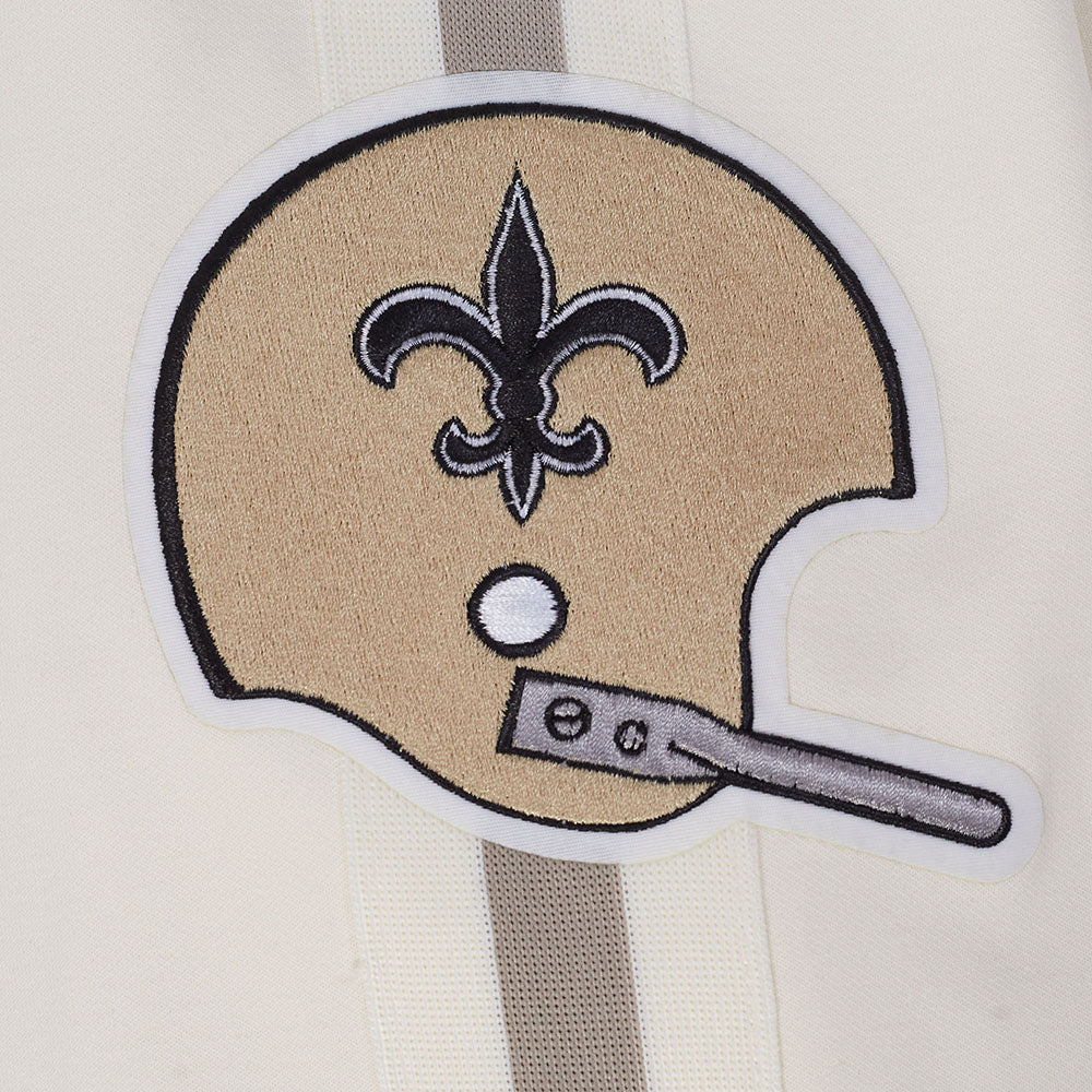 NFL NEW ORLEANS SAINTS BLOUSON RÉTRO PRO GAME DAY (COQUILLE D'ŒUF/TAUPE/COQUILLE D'ŒUF)