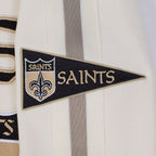 NFL NEW ORLEANS SAINTS BLOUSON RÉTRO PRO GAME DAY (COQUILLE D'ŒUF/TAUPE/COQUILLE D'ŒUF)