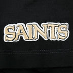 NFL NEW ORLEANS SAINTS SCRIPT TAIL T-SHIRT EN JERSEY SIMPLE À COUPE CARRÉE POUR FEMME (NOIR)