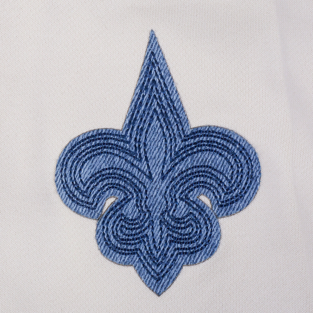 NFL NEW ORLEANS SAINTS VARSITY BLUES WOMEN'S FLC CREWNECK (LINEN)