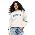 NFL NEW ORLEANS SAINTS VARSITY BLUES WOMEN'S FLC CREWNECK (LINEN)