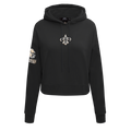 NFL NEW ORLEANS SAINTS CLASSIC CHANDAIL À CAPUCHON COURT EN MOLLETON POUR FEMME (NOIR)