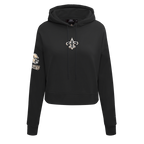 NFL NEW ORLEANS SAINTS CLASSIC CHANDAIL À CAPUCHON COURT EN MOLLETON POUR FEMME (NOIR)