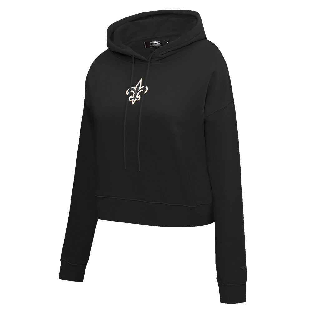 NFL NEW ORLEANS SAINTS CLASSIC CHANDAIL À CAPUCHON COURT EN MOLLETON POUR FEMME (NOIR)