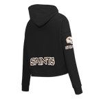 NFL NEW ORLEANS SAINTS CLASSIC CHANDAIL À CAPUCHON COURT EN MOLLETON POUR FEMME (NOIR)