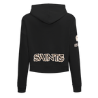 NFL NEW ORLEANS SAINTS CLASSIC CHANDAIL À CAPUCHON COURT EN MOLLETON POUR FEMME (NOIR)