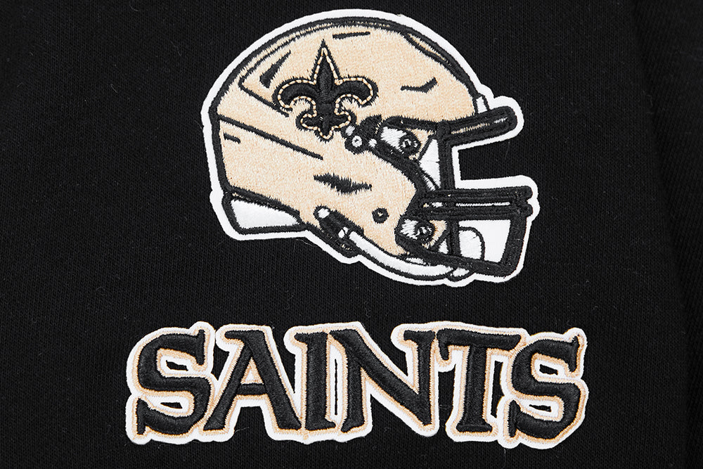NFL NEW ORLEANS SAINTS CLASSIC CHANDAIL À CAPUCHON COURT EN MOLLETON POUR FEMME (NOIR)