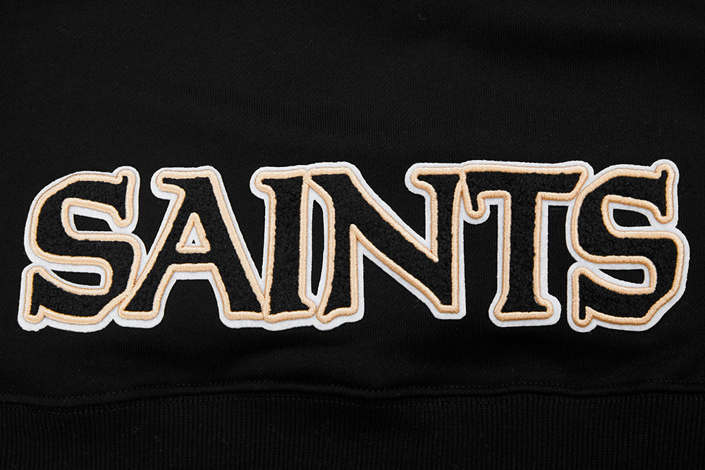 NFL NEW ORLEANS SAINTS CLASSIC CHANDAIL À CAPUCHON COURT EN MOLLETON POUR FEMME (NOIR)