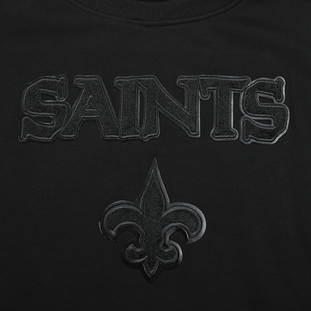 NFL NEW ORLEANS SAINTS TRIPLE BLACK CHANDAIL À COL ROND EN MOLLETON POUR FEMME (TRIPLE NOIR FEMME)