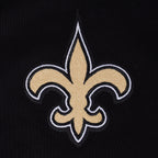 NFL NEW ORLEANS SAINTS MASHUP WOMEN'S RIB CROPPED PO HOODIE (BLACK)