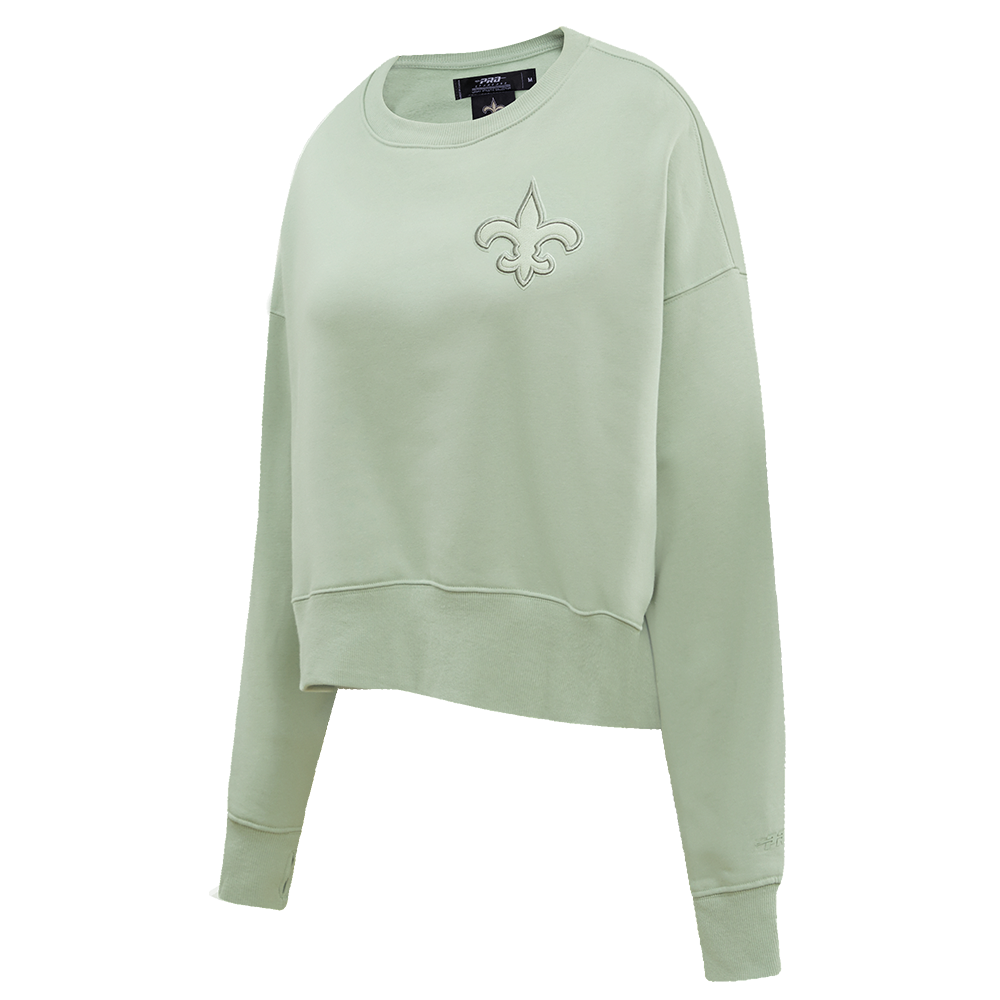 NFL NEW ORLEANS SAINTS NEUTRAL FLEECE CREWNECK (MOSS)