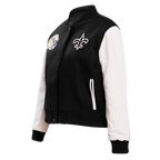 NFL NEW ORLEANS SAINTS CLASSIC WOMEN'S WOOL VARSITY JACKET (BLACK)
