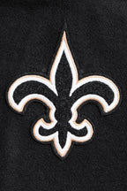 NFL NEW ORLEANS SAINTS CLASSIC WOMEN'S WOOL VARSITY JACKET (BLACK)
