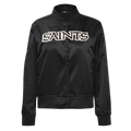 NFL NEW ORLEANS SAINTS CLASSIC WOMEN'S SATIN JACKET (BLACK/WHITE M60030)