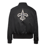 NFL NEW ORLEANS SAINTS CLASSIC WOMEN'S SATIN JACKET (BLACK/WHITE M60030)