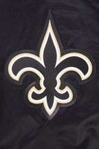 NFL NEW ORLEANS SAINTS CLASSIC WOMEN'S SATIN JACKET (BLACK/WHITE M60030)