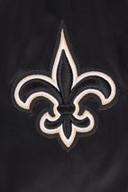 NFL NEW ORLEANS SAINTS CLASSIC WOMEN'S SATIN JACKET (BLACK/WHITE M60030)