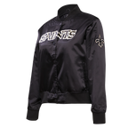 NFL NEW ORLEANS SAINTS CLASSIC WOMEN'S SATIN JACKET (BLACK/WHITE M60030)