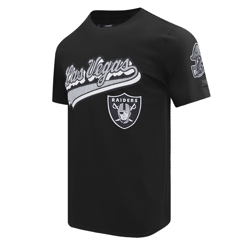 NFL LAS VEGAS RAIDERS SCRIPT TAIL MEN'S   TEE (BLACK)