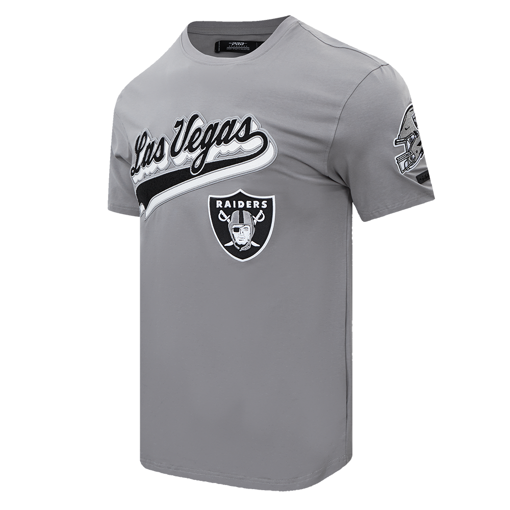 NFL LAS VEGAS RAIDERS SCRIPT TAIL MEN'S   TEE (GRAY)